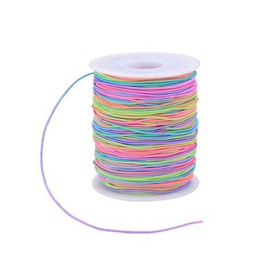 Gummikordel, Regenbogenfarbene Armbandschnur, Armband elastisch - 1 mm, mehrfarbig