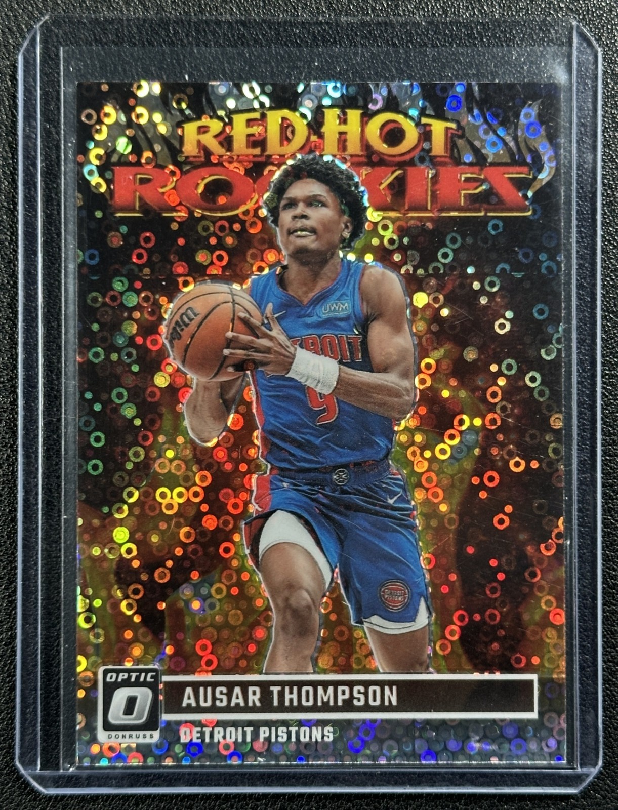 AUSAR THOMPSON 2023-24 PANINI DONRUSS OPTIC 8 RED HOT ROOKIES HOLO FAST BREAK RC