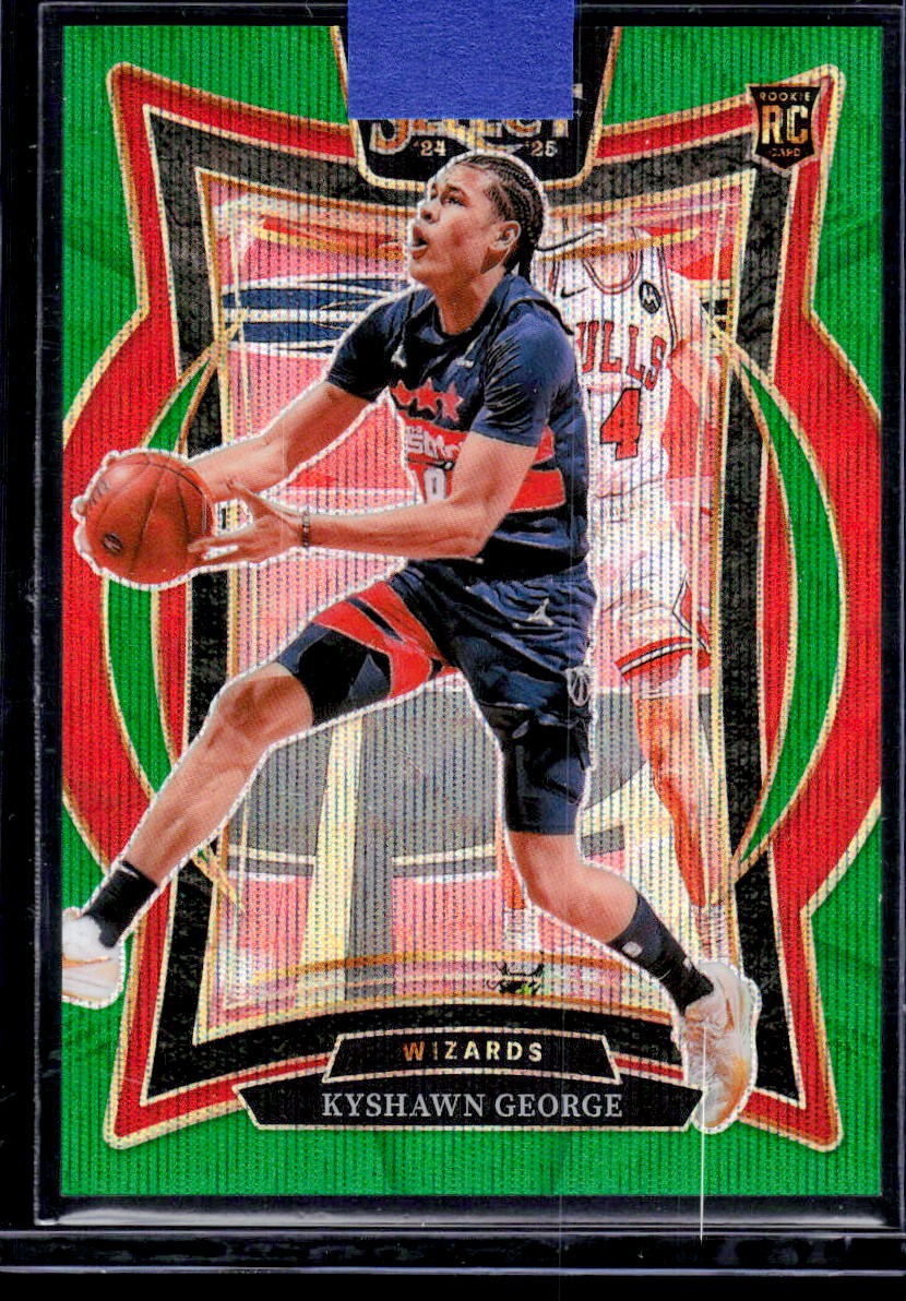 2024-25 Panini Select #85 Kyshawn George Green Wave Prizm #/50