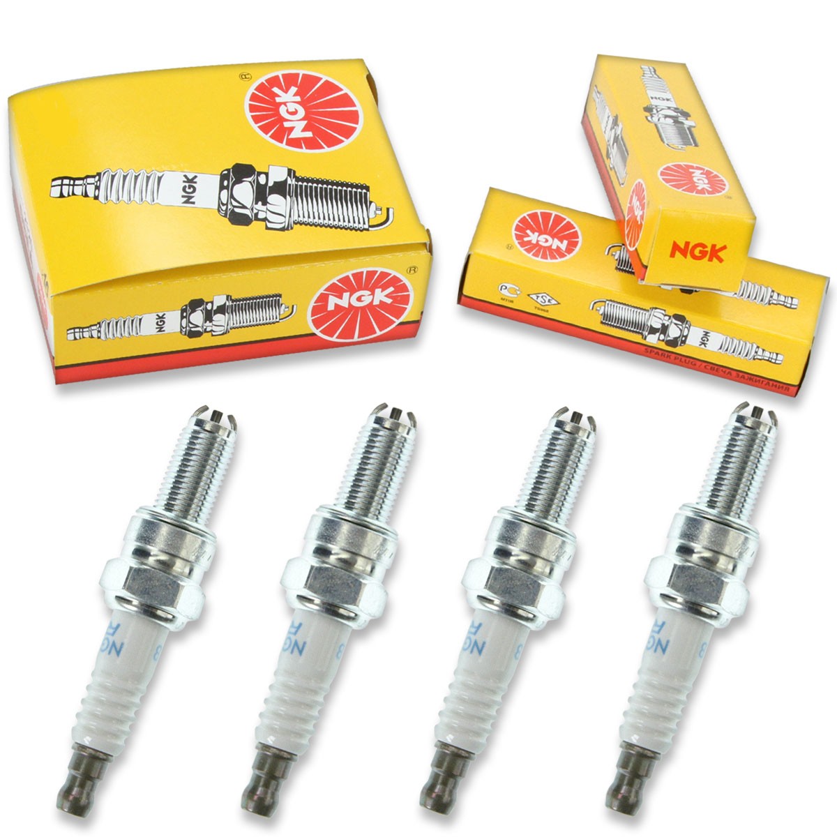 4pcs 08-09 Buell 1125R NGK Standard Spark Plugs 1125cc 68ci Kit Set Engine hc