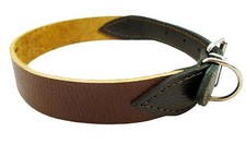 Genuine Leather Dog Collar 7/8"wide 13"-15" neck for Small Medium Dogs