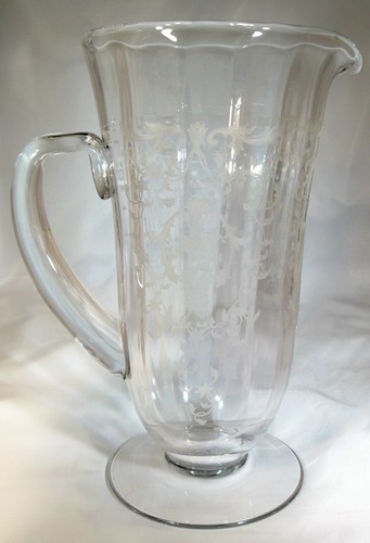 FOSTORIA NAVARRE CRYSTAL #5000 TALL 48-OUNCE FOOTED PITCHER! - Picture 1 of 5