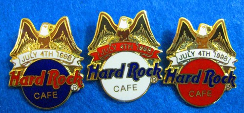 PROTOTIPO 1998 4 DE JULIO AMERICAN CALD EAGLE BIRD Hard Rock Café 3 PIN SET LOTE - Imagen 2 de 5