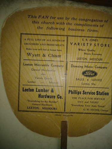 Collectible Advertising Local Business Firms ( Missousri) Church Hand Fan - Picture 2 of 3