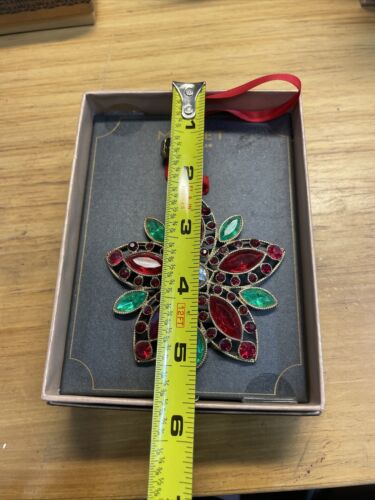 NEW Monet 2018 Christmas Ornament Xmas Holiday Poinsettia KG JD - Picture 4 of 7