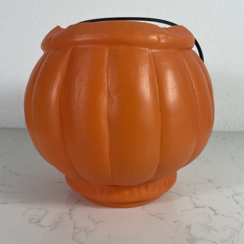 Vintage Halloween Kürbis Blasform Leckerli Eimer Eimer Vogelscheuche Playtoy Industries - Bild 4 von 9