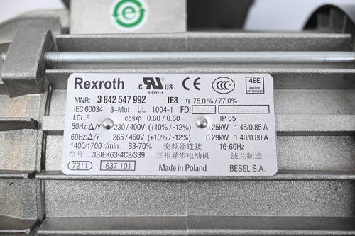 Rexroth Drehstrommotor 3 842 547 992 ( 3842547992 ) inkl. Getriebe - Bild 5 von 5