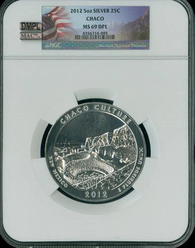 2012 CHACO PARK  5 OZ SILVER QUARTER NGC MS69 DPL  MAC SPOTLESS POP 221 *