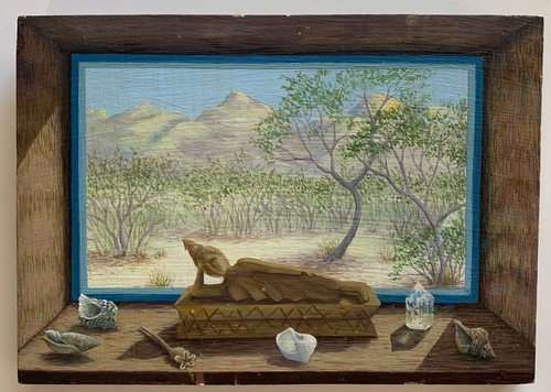 Vtg Painting Healing Landscape Meditation Zen Buddhist Wood Relaxation Plaque - Picture 2 of 11