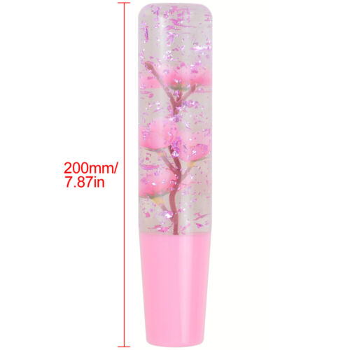 Universal JDM Sakura Pink Glitter Flowers Manual Car Gear Stick Shift Knob 200mm - Picture 3 of 10