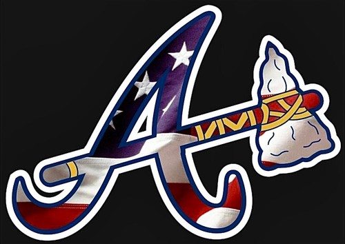 (2) Atlanta Braves USA Chop Waterproof Vinyl Stickers 5x3.5 Car Decal