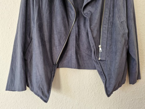 Up Fashion Jacke Damen blaugrau ähnlich Veloursleder Frühjahr Gr. 44/46 - Bild 4 von 7