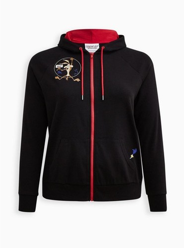 Torrid Looney Tunes Hoodie Road Runner Black Fleece NWT New 1X - Picture 11 of 11