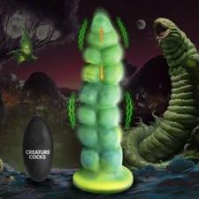 Creature Cocks: Squirmer Thrusting and Vibrating Silicone Dildo -FREE SHIPPING!!