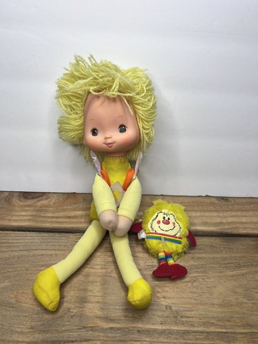 Vintage Rainbow Brite Canary Yellow And Spark Sprite 1983 Hallmark Mattel Doll