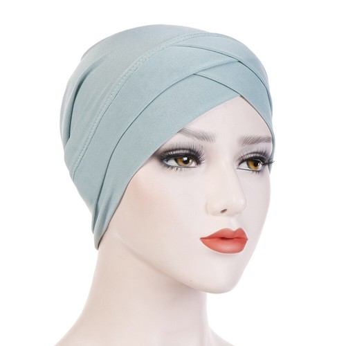 Men Women Stretchy Indian Cap Turban Head Wrap Band Chemo Bandana Hijab Pleated - Bild 46 von 59