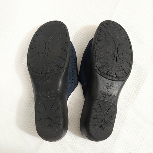 Spring Step Edella Sz 8.5 Faux Suede Slide Sandal Blue Buckle Accent - Picture 5 of 8