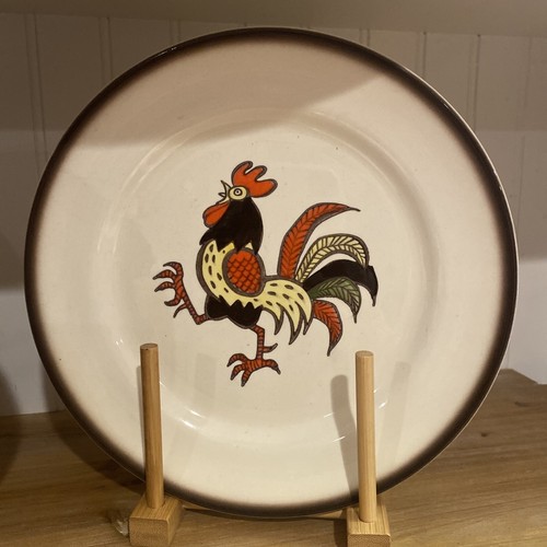 Vintage Red Rooster Poppytrail Dinner Plates Set Of 3 - Picture 3 of 9