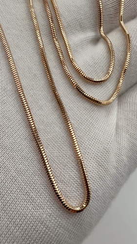 Chain Snake Gold 585 14K Authentic Ukraine Product Symbol Elegant 3.95g 18.5inhc - Video 1 of 1