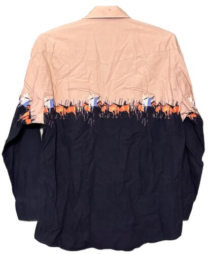 Vintage Roper Uomo XL Pearl Snap Cowboy Western Camicia Rancher Avvolgente - Foto 2 di 5