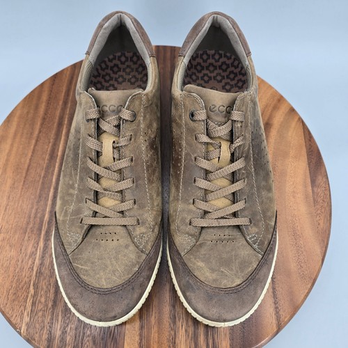 Ecco Golf Shoes Men's 10 Brown Leather Street Retro Hydromax Spikeless Sneakers - Picture 5 of 9