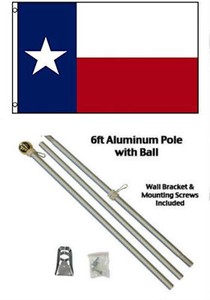3x5 Barbados Flag Aluminum Pole Kit Set 3/'x5/'