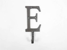  Pack Of 2 Cast Iron Letter E Alphabet Wall Hook 6""