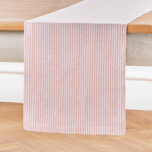 Solino Home 100% Pure Linen Table Runner for Summer Dining, Solid, Narrow Stripe - Picture 48 of 50