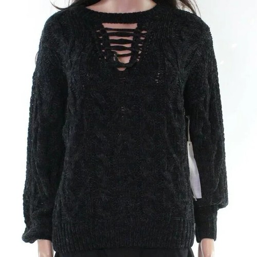Womens New Taylor and sage L cut-out cable knit sweater top - Picture 3 of 9