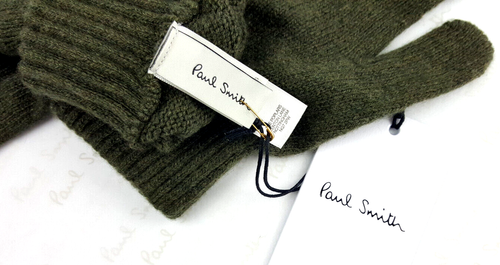Guantes de cachemir verde caqui Paul Smith para hombre (O/S) PVP £85 - Imagen 6 de 8