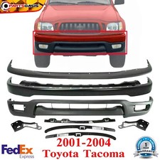 Front Bumper Primed Kit With Brackets & Retainer Pair For 01-04 Toyota Tacoma