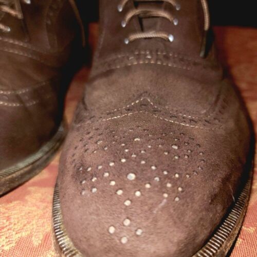 Cole Haan Suede Brown Wingtip Oxford Mens Lace Up Dress Shoes Sz 11 - Picture 7 of 21