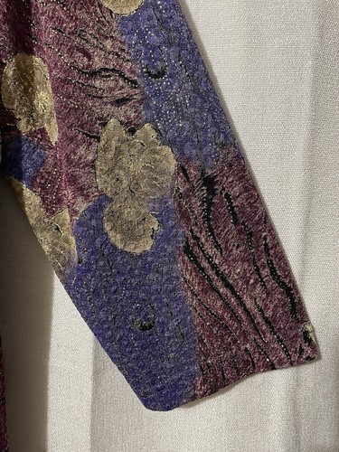 Koret Women’s Classy Top Stretch Knit Metallic Gold Thread Purple Multicolor XL - Picture 10 of 17