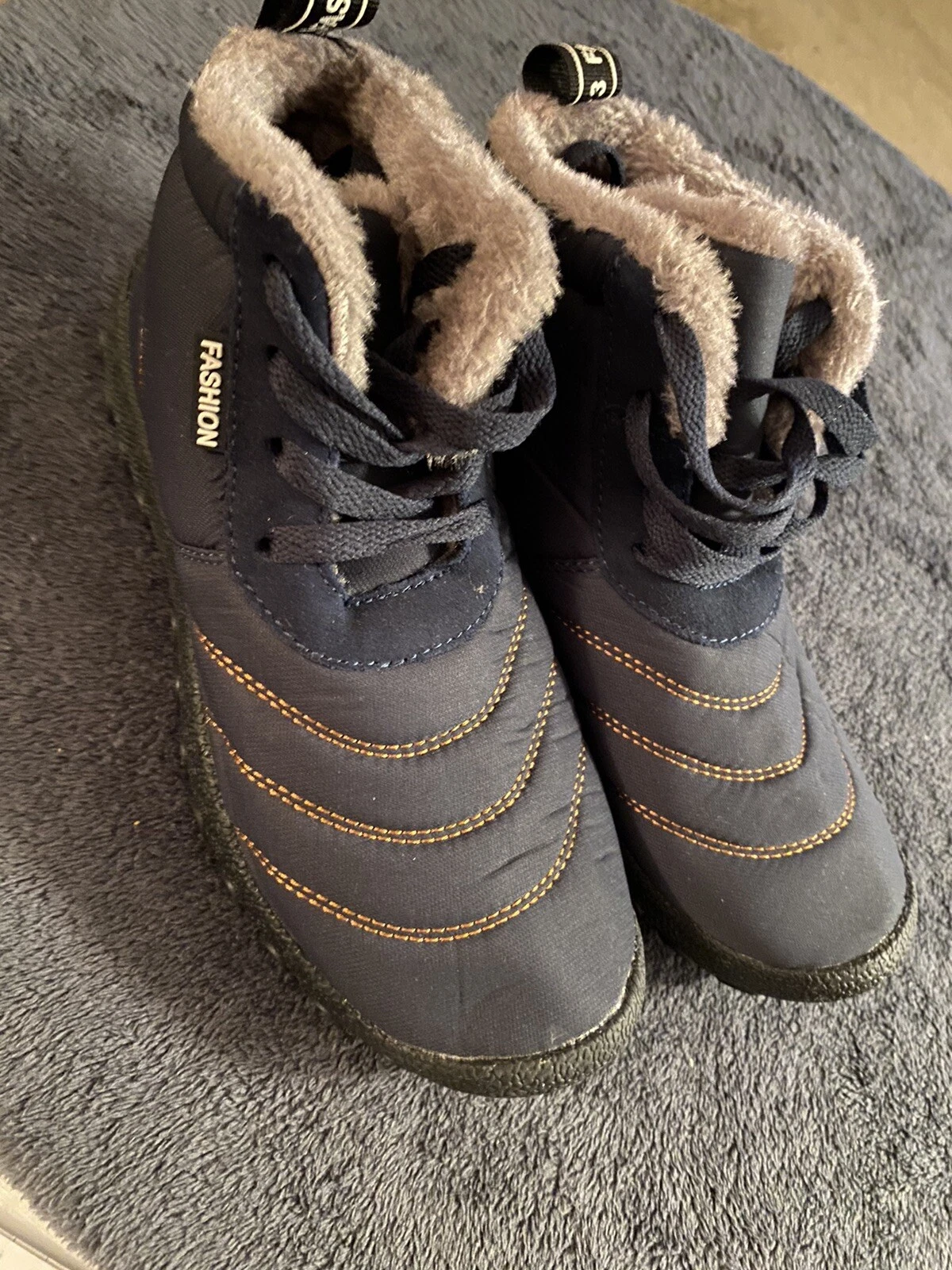 Men’s Insulated Waterproof Rugged Duty Outdoor Winter Boots Size 36 Blue