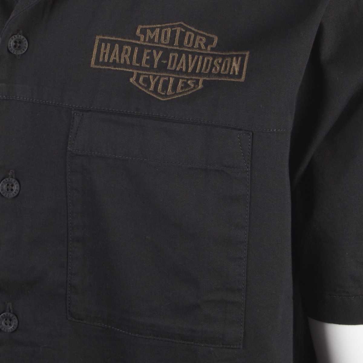 Harley-Davidson Men's Black Beauty Wrench Crew S/S Woven Shirt (S46A - Foto 7