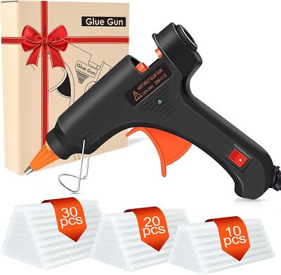 Glue Gun with 60pcs Hot Glue Sticks Transparent Glue Sticks for DIY