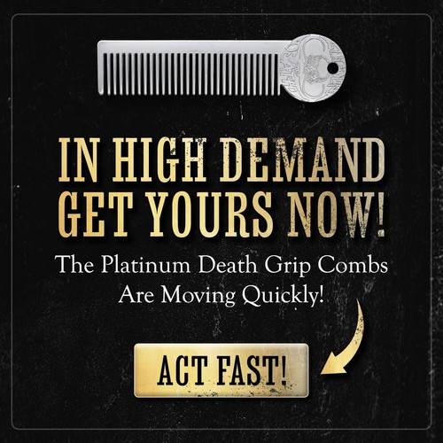 Death Grip Platinum Schnurrbartkamm für Herren, klein, Taschenformat, silber - Bild 9 von 9
