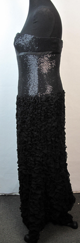 Carmen Marc Valvo Damen schwarz gefüttert in voller Länge formelles Kleid Größe 8 - Bild 6 von 14