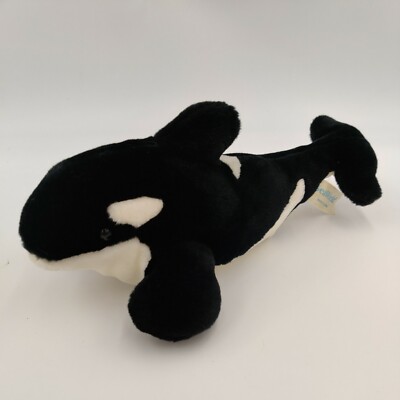 Vtg Sea World Parks Shamu Orca Killer Whale Shamoo Plush 12  (no tags)