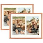 5x7 Rose Gold Collage Frame with 2 Openings Mat or 8.5x11 Photo 2 Pack