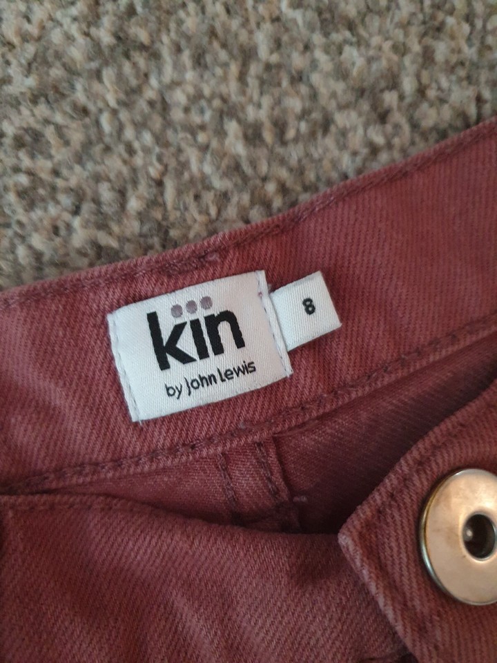 KIN by John Lewis Mom Jeans Pink UK 8 High Rise Cotton Relaxed Fit eBay