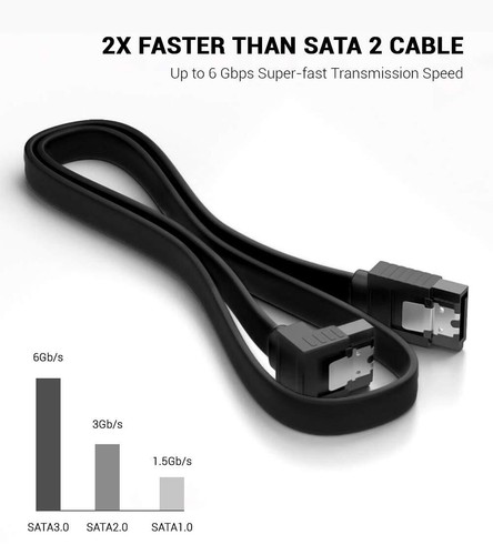 Cable SATA III 35 cm 90 Droit Degrés Angle Data Câble avec Loquet de Verrouil... - Picture 3 of 7