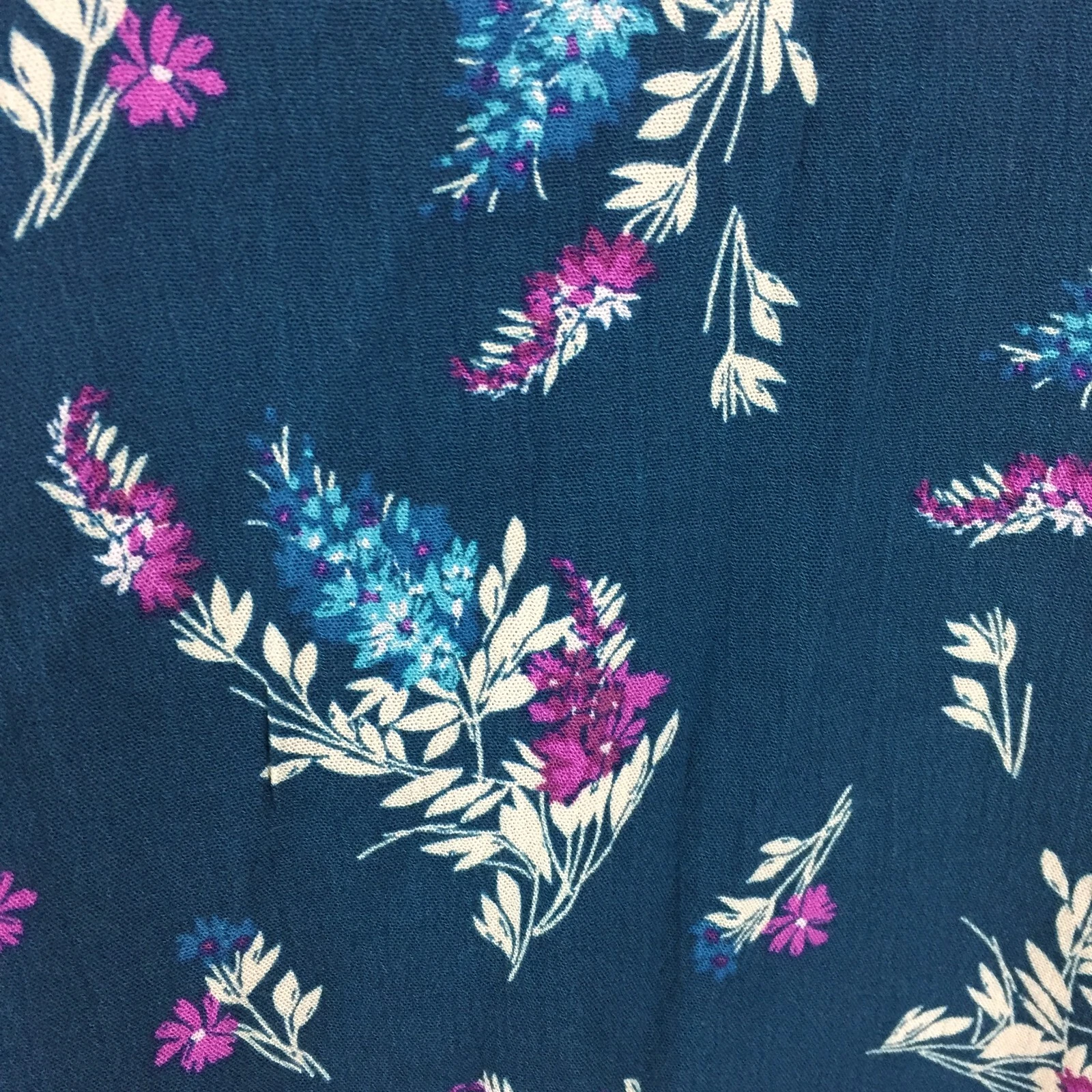 VETEMENTS Abito donna Wayf taglia media blu multicolore stampa floreale manica a campana scollo V nuovo con etichette