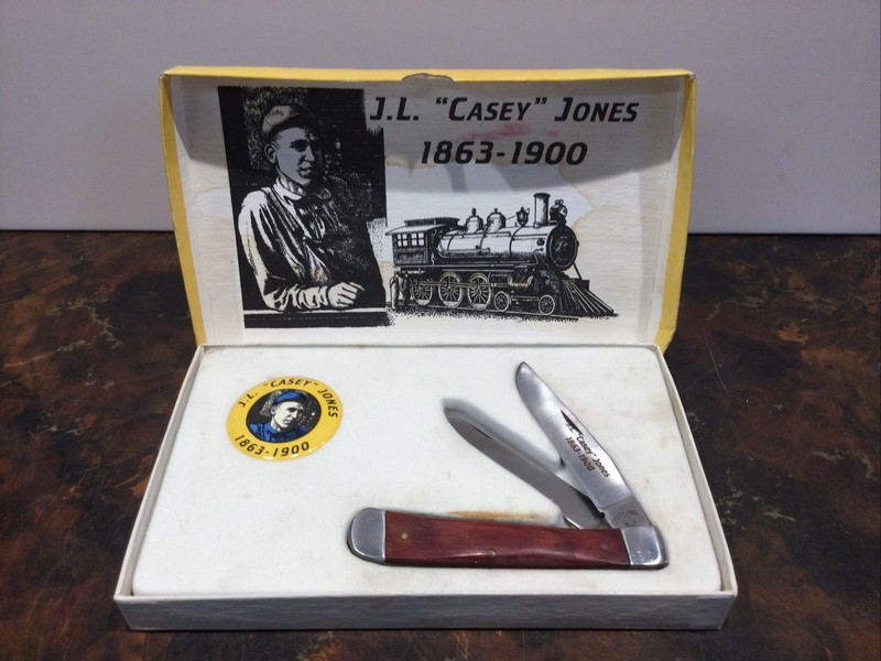 cherokee pocket knife “Casey” Jones + Pin & Box
