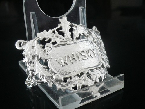 New Cast Scottish Sterling Silver WHISKY Decanter Label (boxed) Dart Silver Ltd - Picture 8 of 8