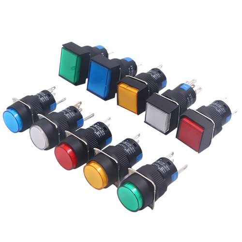 16mm Druckschalter Drucktaster Tastend Rastend Beleuchtung 1 Schließer 1 Öffner - Bild 8 von 12