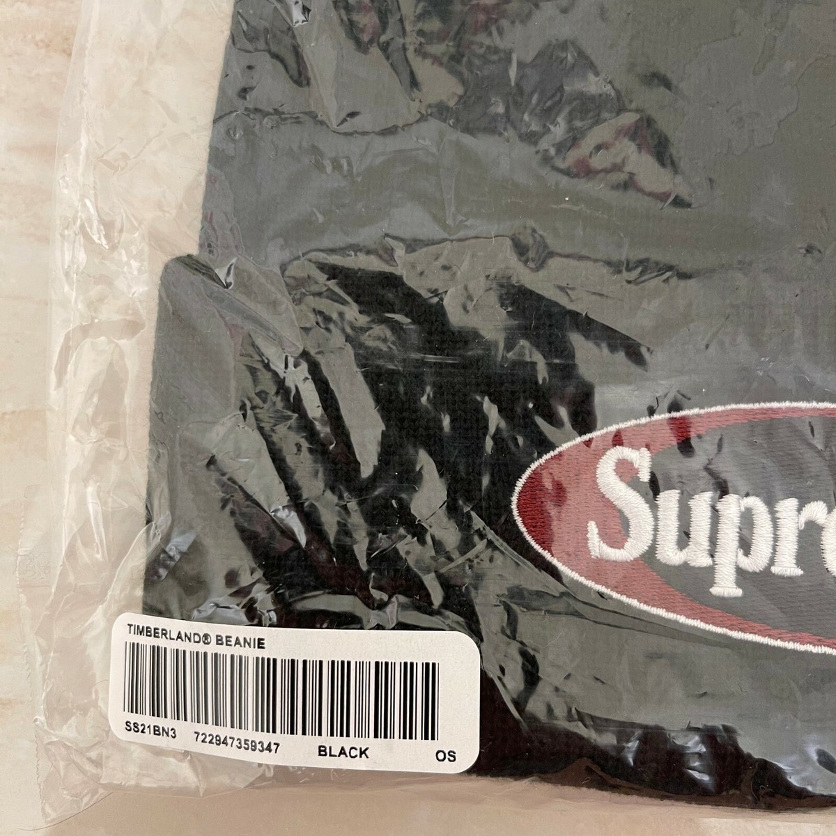 New Supreme x Timberland Beanie Skull Cap Hat Black Spring Summer