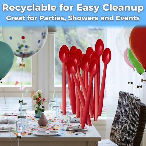 Durable 8-Inch Plastic Sundae Spoons - Ideal for Parties & Events (500ct) - Picture 7 of 9