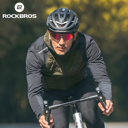 ROCKBROS Winter Cycling Jersey Men Fleece Windproof Coat Keep Warm Hood Jacket - Picture 5 of 15