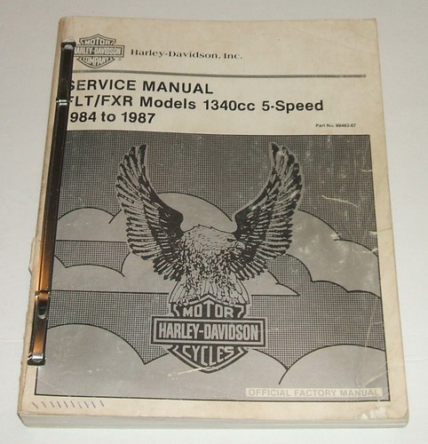 Harley 1984-1987 Flt Fxr Service Manual Super Glide Low Rider Electra Glide Disc